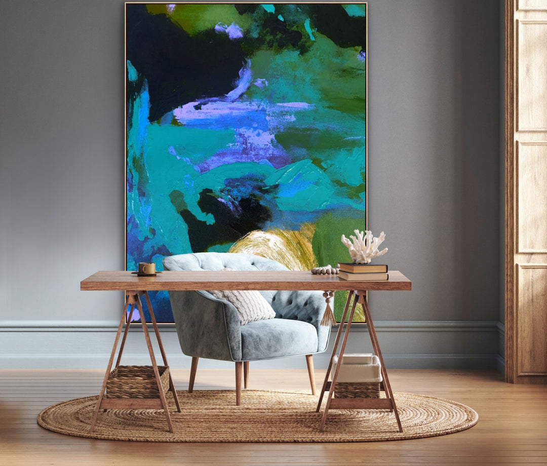 Vacay  - Abstract Painting, Minimalist Art, Framed art Wall Art, Modern art