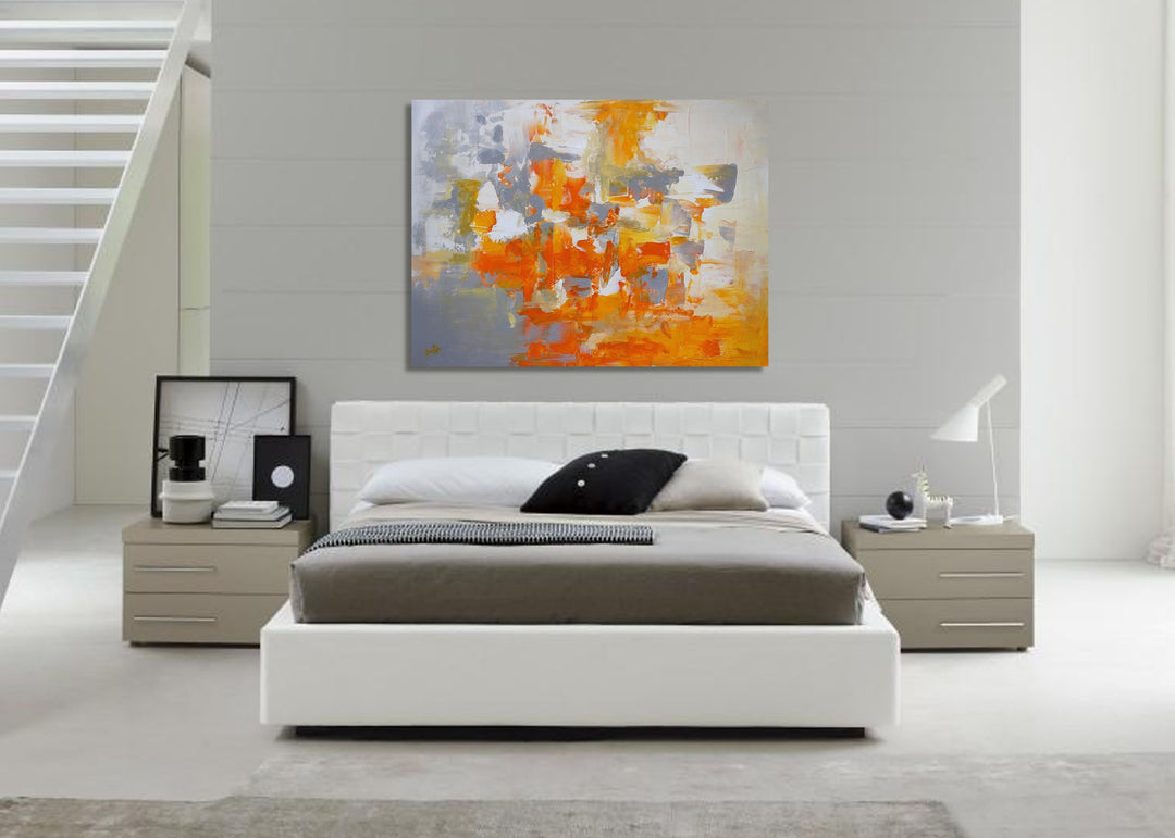 Fire Mountain - 30x40 - Abstract painting, Modern Art, Wall art, Canvas painting, Framed art, Minimalist art