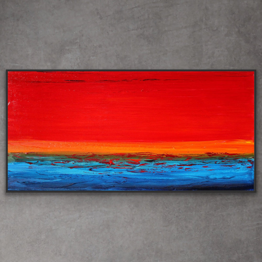 Sunset sea - Custom Art - Original Contemporary Modern Abstract Paintings by Preethi Arts