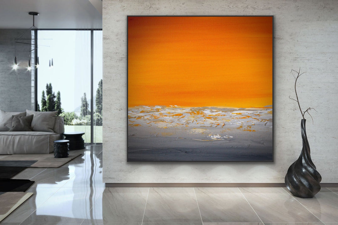 Sunset shore 5  - Original Contemporary Modern Abstract Paintings by Beach decor, seascape painting, Textured Art, Minimalist Art, Framed art Wall Art, Modern Wall Decor, Large painting, Local Art