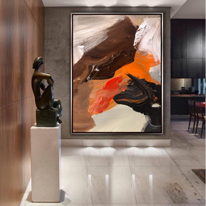 Sunset in the beach  - Original Contemporary Modern Abstract Paintings by Preethi Arts