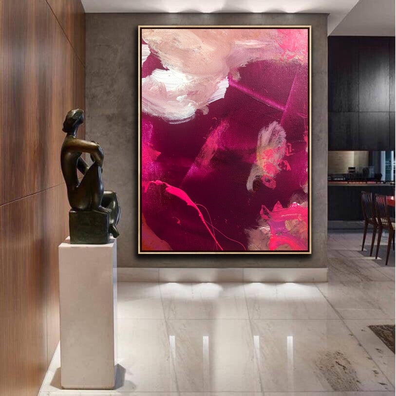 Rosy- Custom Art - Original Contemporary Modern Abstract Paintings by Preethi Arts