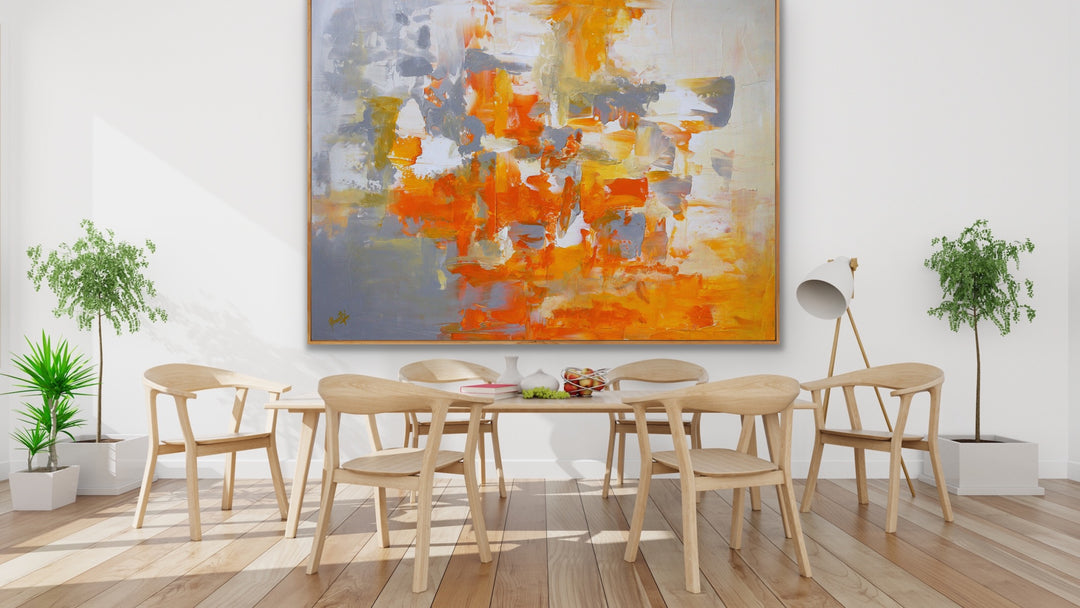 Fire Mountain  - Abstract painting, Minimalist Art, Framed painting, Wall Art, Wall Decor, Large painting, Local Artist