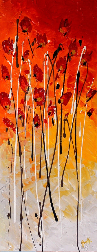 Passionate - 16x40 - Abstract painting, Modern Art, Wall art, Canvas painting, Framed art, Minimalist art