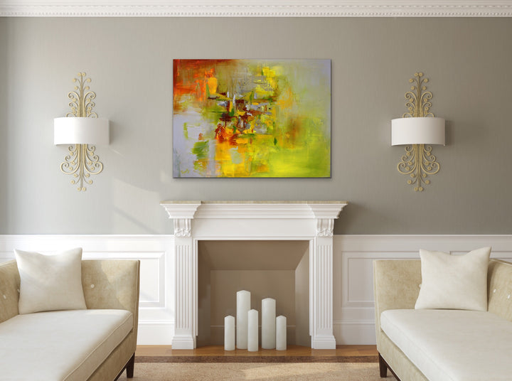 Olivine - 30x40 - Abstract painting, Modern Art, Wall art, Canvas painting, Framed art, Minimalist art