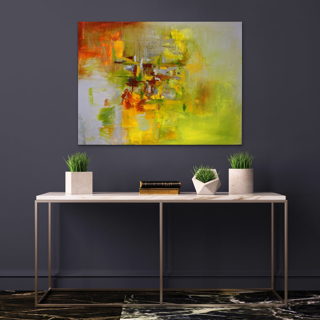 Olivine - 30x40 - Abstract painting, Modern Art, Wall art, Canvas painting, Framed art, Minimalist art
