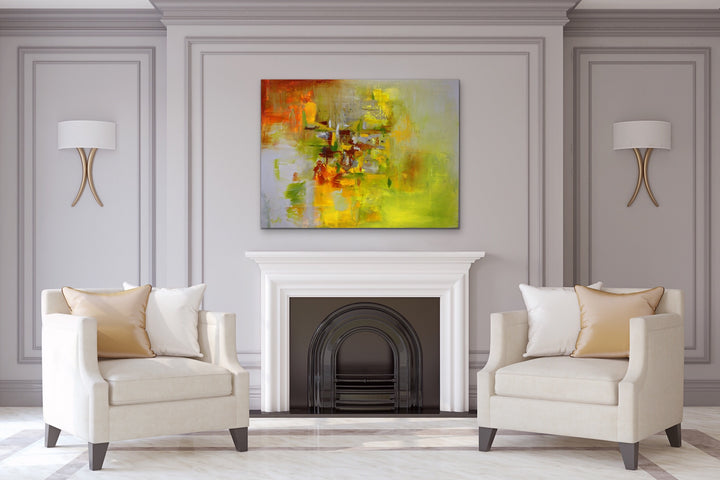 Olivine - 30x40 - Abstract painting, Modern Art, Wall art, Canvas painting, Framed art, Minimalist art