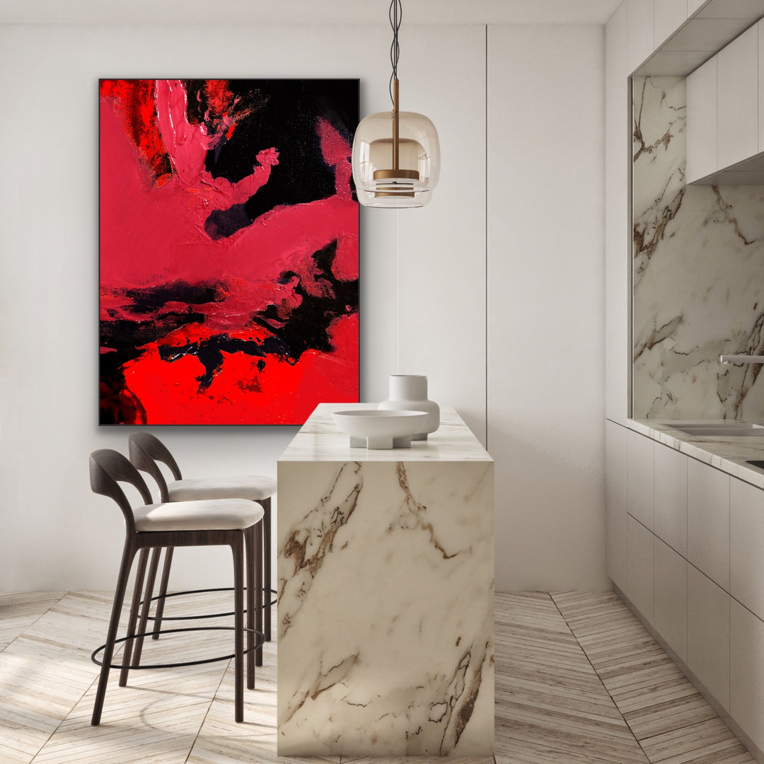 Red wine - Custom Art - Abstract Painting, Minimalist Art, Framed art Wall Art, Modern art
