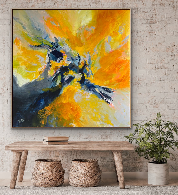 Summertime - 48x48 - Abstract painting, Modern Art, Wall art, Canvas painting, Framed art, Minimalist art