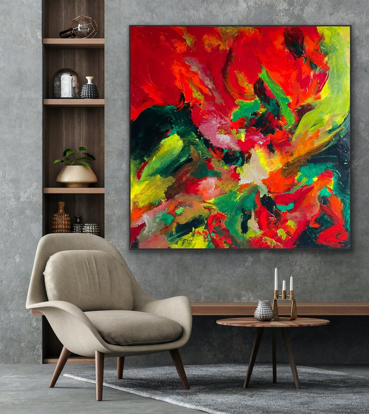 Magical love - 48x48 - Abstract painting, Modern Art, Wall art, Canvas painting, Framed art, Minimalist art