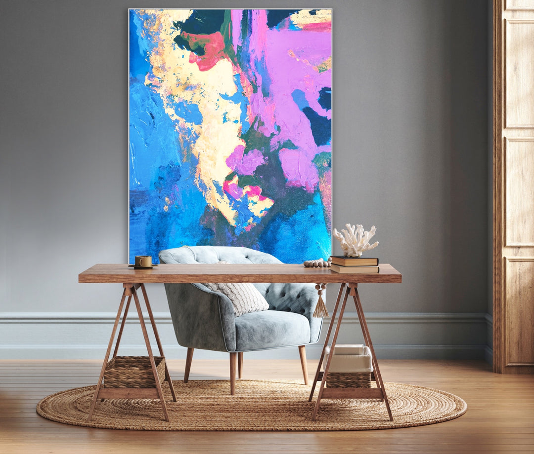 Underwater - Custom Art - Abstract Painting, Minimalist Art, Framed art Wall Art, Modern art