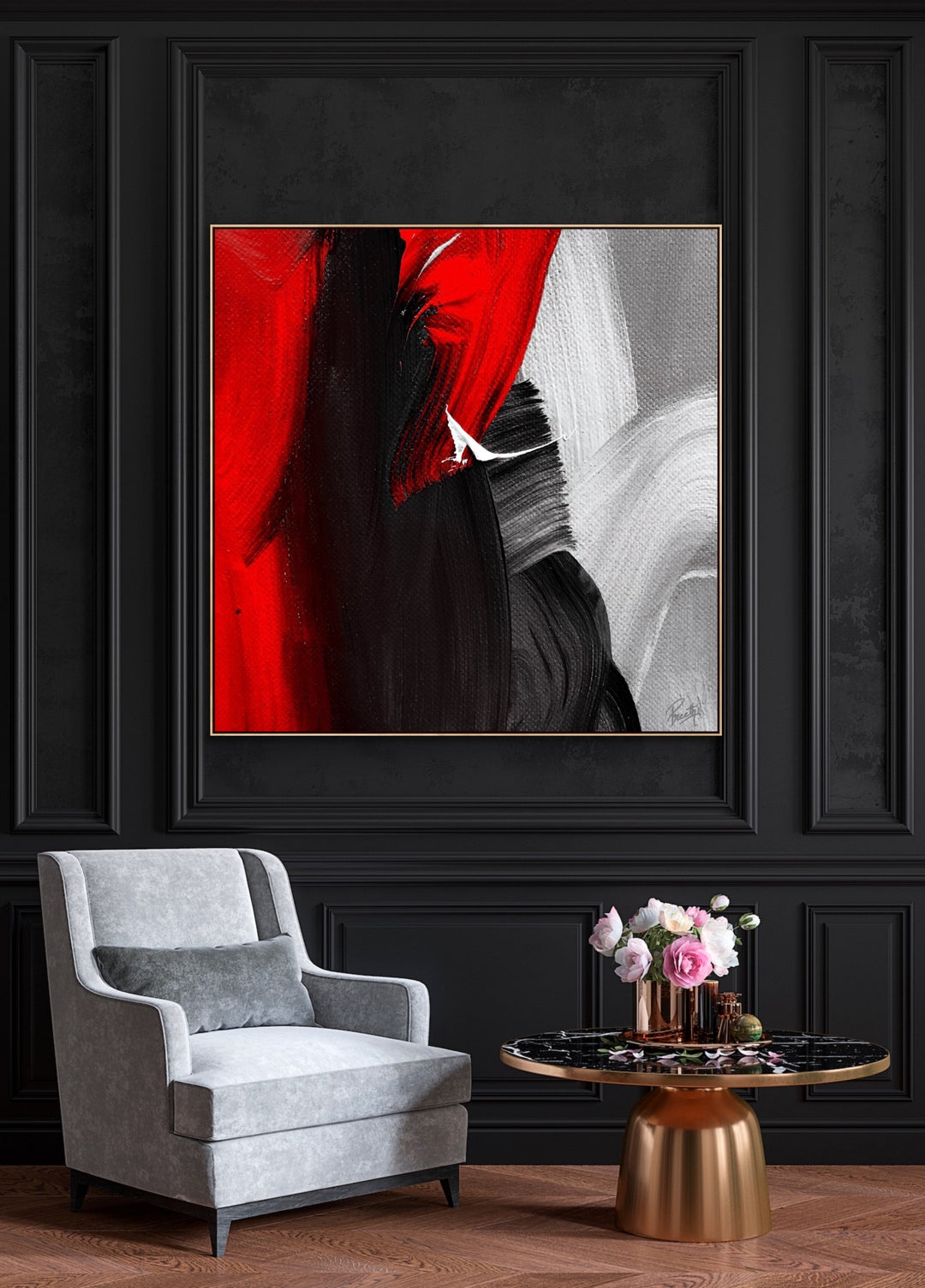 Powerful  - Abstract Painting, Minimalist Art, Framed art Wall Art, Modern art