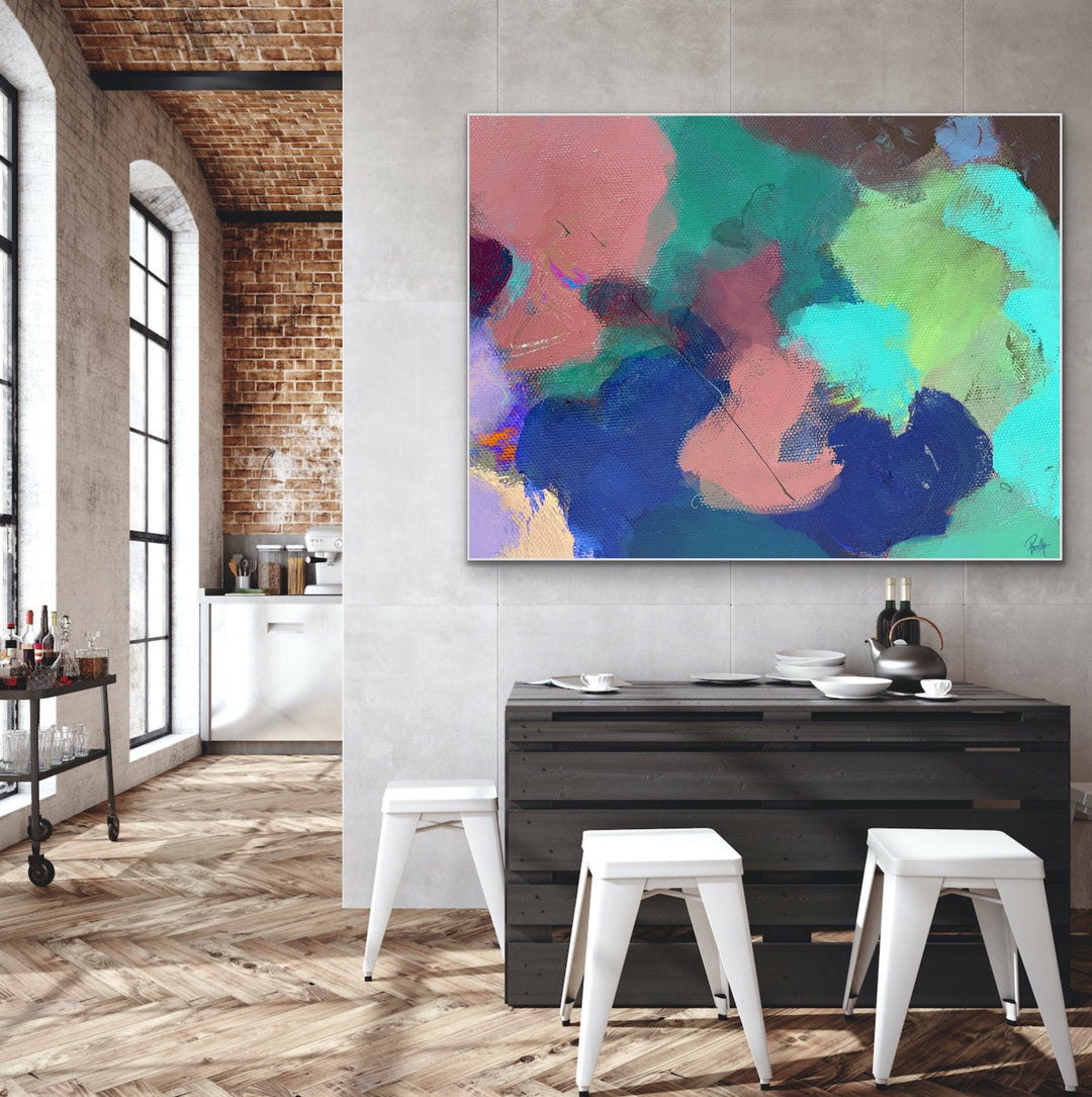 Tropical vacay  - Abstract Painting, Minimalist Art, Framed art Wall Art, Modern art