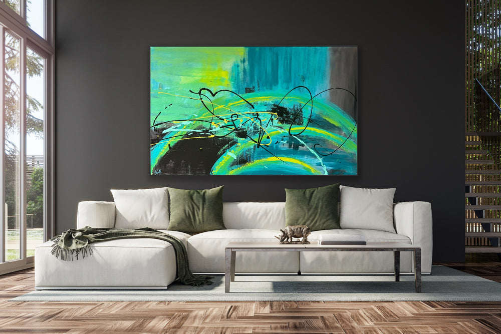 Abstract painting, Modern Art, Wall art, Canvas painting, Framed art, Minimalist art Vivid Dreams - 48x36 - Preethi Arts
