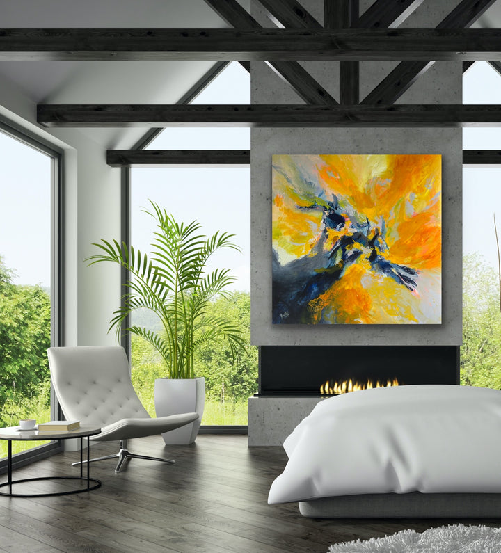 Summertime - 48x48 - Abstract painting, Modern Art, Wall art, Canvas painting, Framed art, Minimalist art