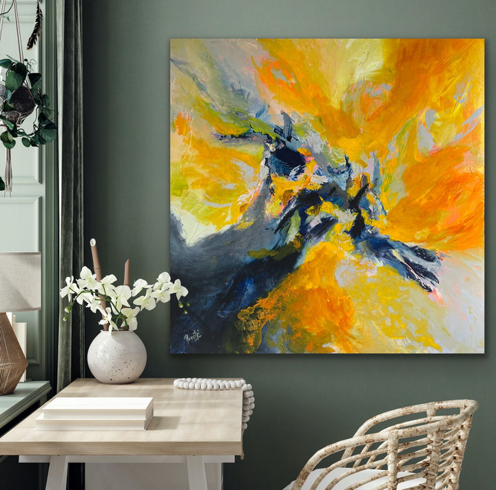 Summertime - 48x48 - Abstract painting, Modern Art, Wall art, Canvas painting, Framed art, Minimalist art