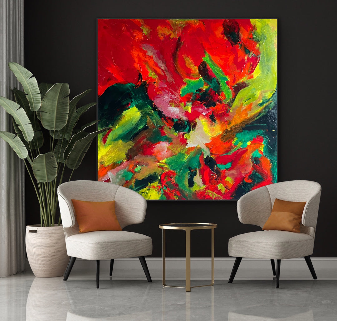 Magical love - 48x48 - Abstract painting, Modern Art, Wall art, Canvas painting, Framed art, Minimalist art