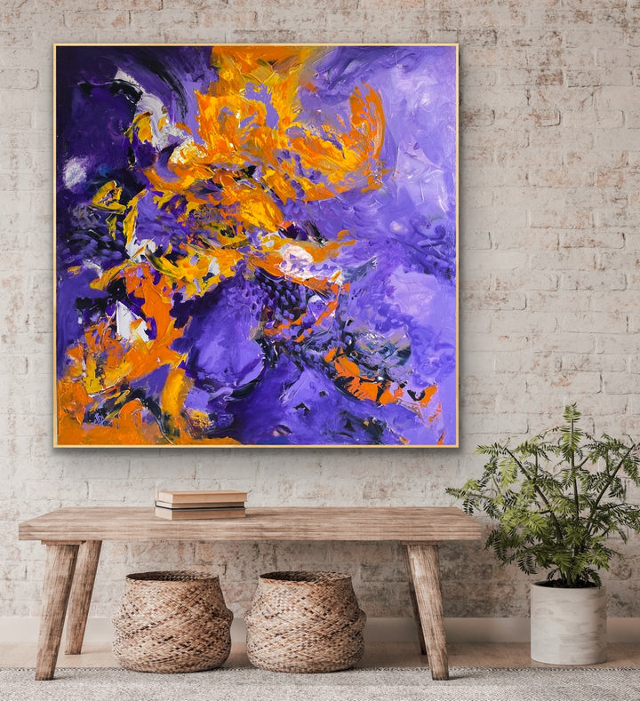 Smokey purple - 48x48 - Abstract painting, Modern Art, Wall art, Canvas painting, Framed art, Minimalist art