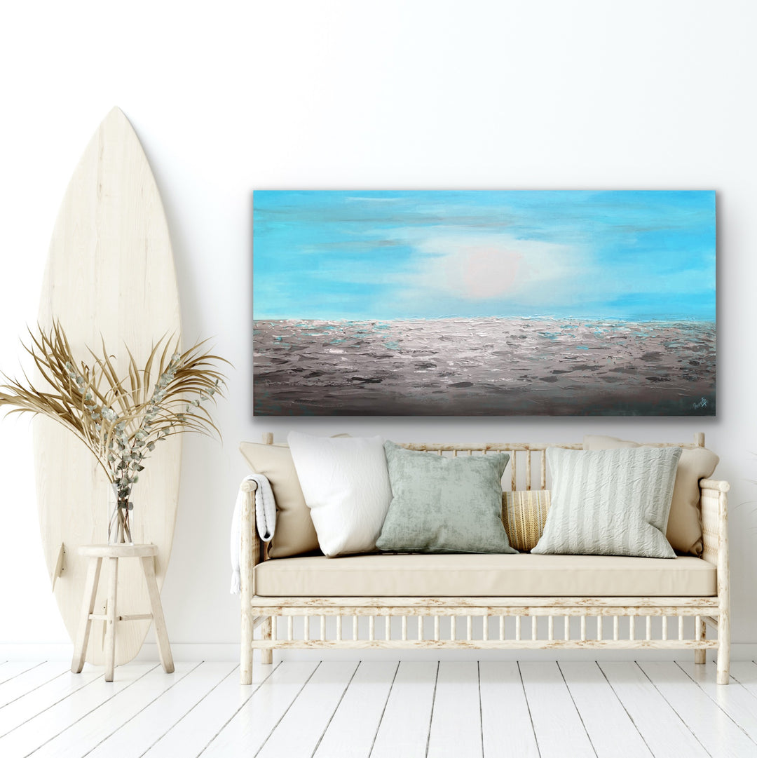 Sea and Sky - Custom Art - Coastal art, seascape painting, Abstract painting, Minimalist Art, Framed painting, Wall Art, Modern Wall Decor, Large painting, Local Artist