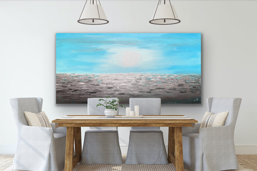 Sea and Sky - Custom Art - Coastal art, seascape painting, Abstract painting, Minimalist Art, Framed painting, Wall Art, Modern Wall Decor, Large painting, Local Artist