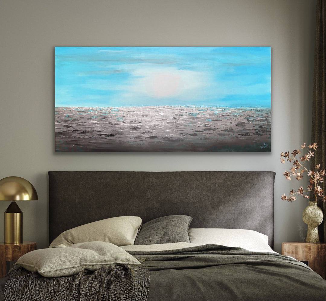 Sea and Sky  - Coastal art, seascape painting, Abstract painting, Minimalist Art, Framed painting, Wall Art, Modern Wall Decor, Large painting, Local Artist