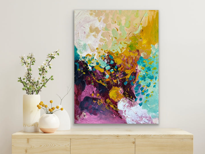 Sweet smiles - 24x18 - Abstract painting, Modern Art, Wall art, Canvas painting, Framed art, Minimalist art