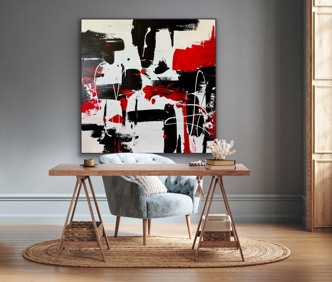 Blind love 2 - 48x48 - Minimal, Custom Handmade Art, Abstract painting, Modern Art, Wall art, Canvas painting, Framed art, Minimalist art