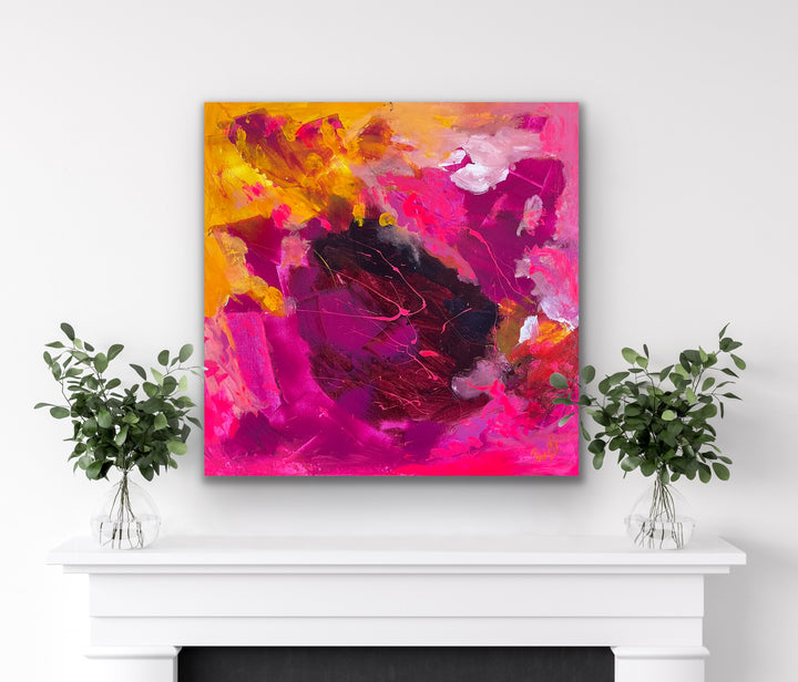 Dancing Colors 1 - 24x24 - Abstract painting, Modern Art, Wall art, Canvas painting, Framed art, Minimalist art