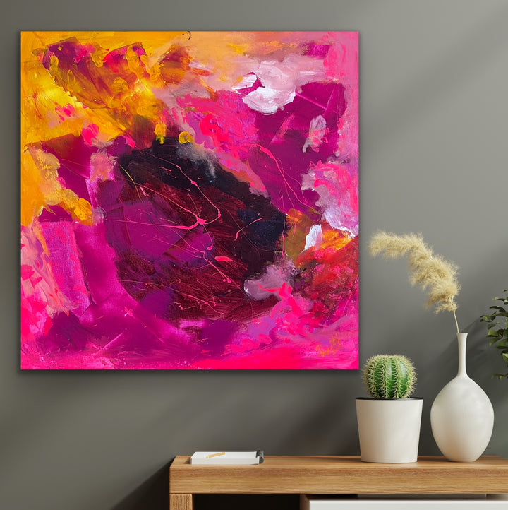 Dancing Colors 1 - 24x24 - Abstract painting, Modern Art, Wall art, Canvas painting, Framed art, Minimalist art