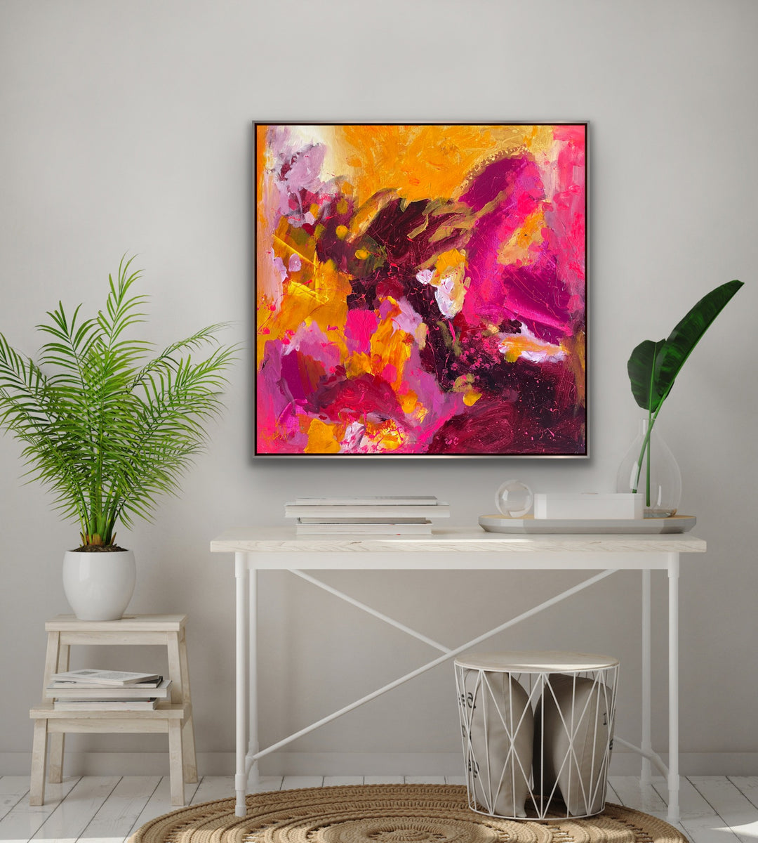 Dancing Colors 2 - 24x24 - Abstract painting, Modern Art, Wall art, Canvas painting, Framed art, Minimalist art