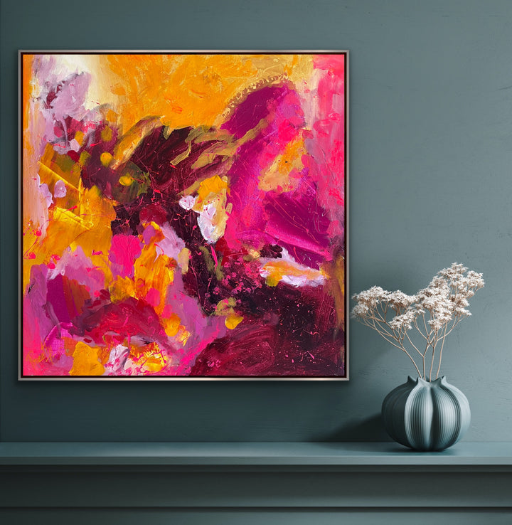 Dancing Colors 2 - 24x24 - Abstract painting, Modern Art, Wall art, Canvas painting, Framed art, Minimalist art