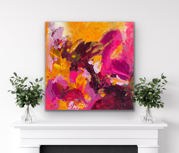 Dancing Colors 2 - 24x24 - Abstract painting, Modern Art, Wall art, Canvas painting, Framed art, Minimalist art
