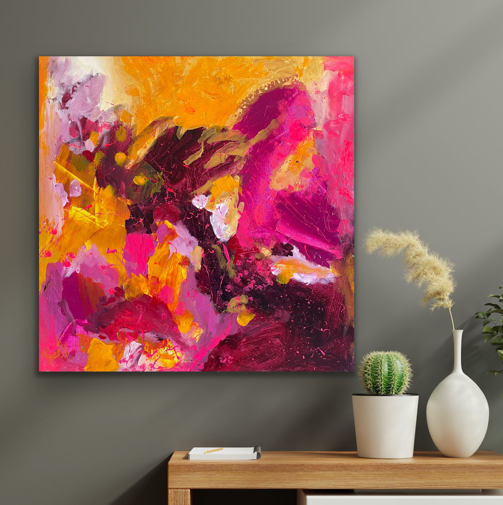 Dancing Colors 2 - 24x24 - Abstract painting, Modern Art, Wall art, Canvas painting, Framed art, Minimalist art