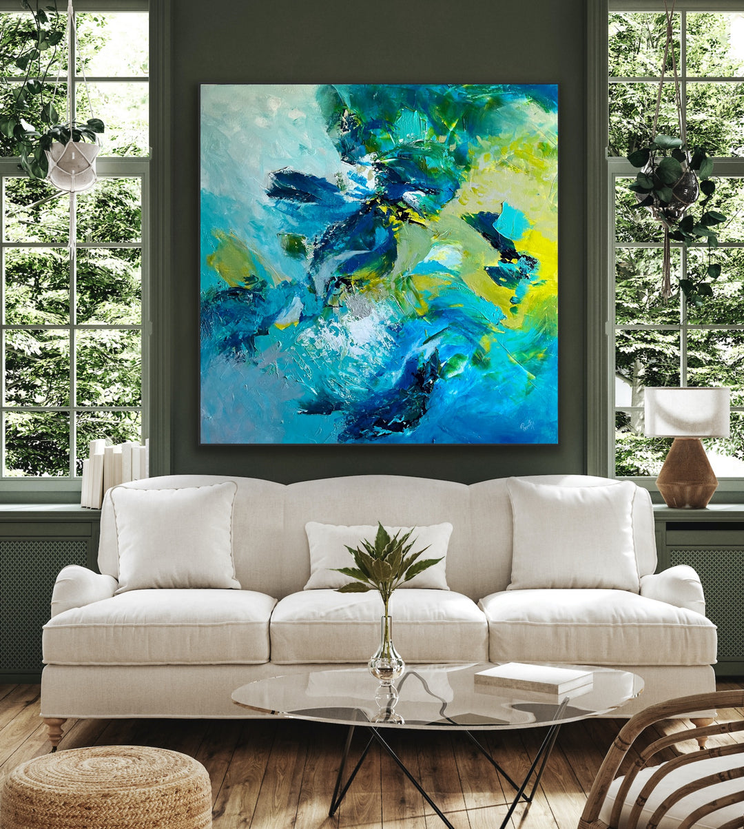 Reminisce  - 48x48 - Abstract painting, Modern Art, Wall art, Canvas painting, Framed art, Minimalist art