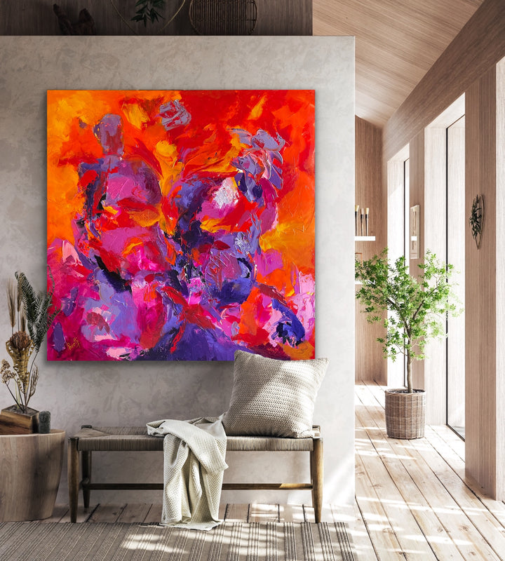 Festive  - 48x48 - Abstract painting, Modern Art, Wall art, Canvas painting, Framed art, Minimalist art