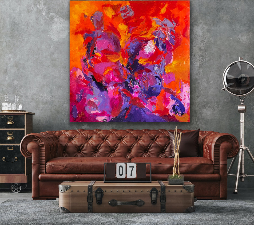 Festive  - 48x48 - Abstract painting, Modern Art, Wall art, Canvas painting, Framed art, Minimalist art