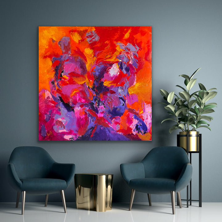 Festive  - 48x48 - Abstract painting, Modern Art, Wall art, Canvas painting, Framed art, Minimalist art