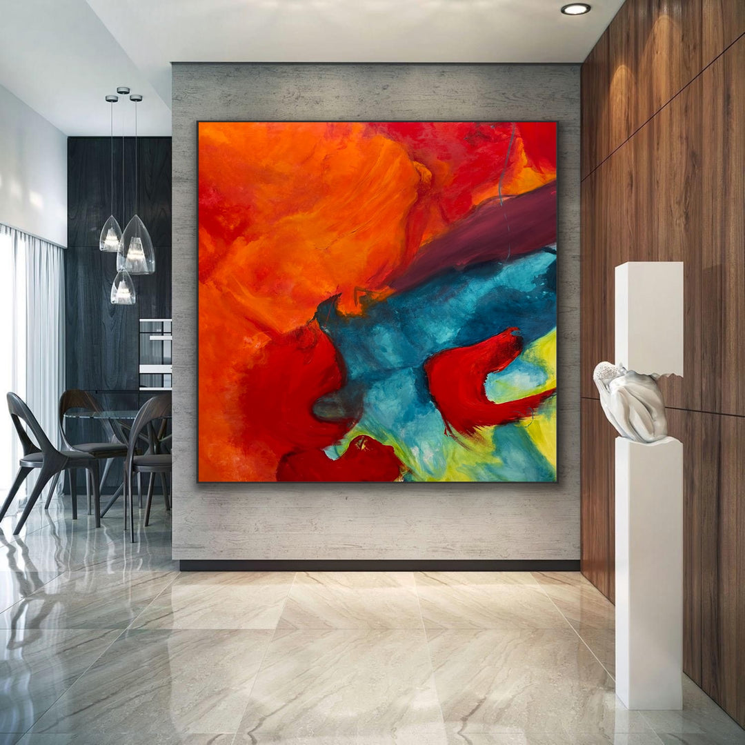 Romance square- Custom Art - Abstract Painting, Minimalist Art, Framed art Wall Art, Modern art