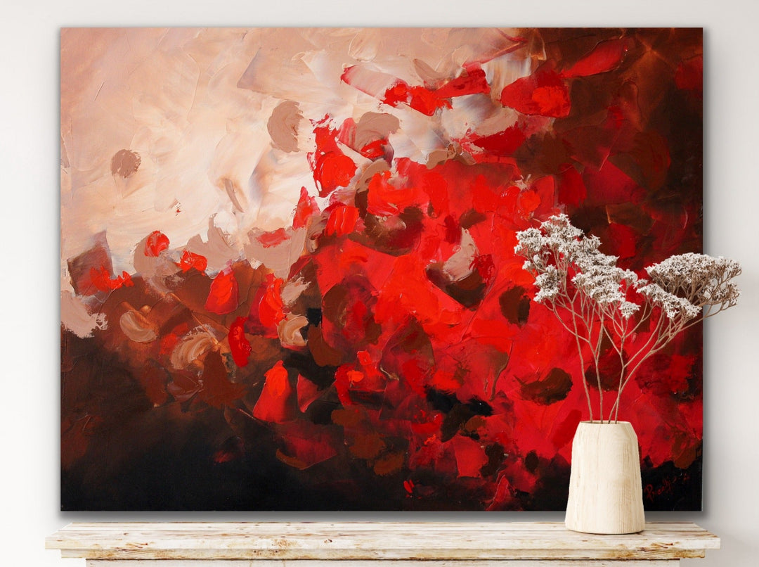 Redsky - 30x40 - Abstract painting, Modern Art, Wall art, Canvas painting, Framed art, Minimalist art