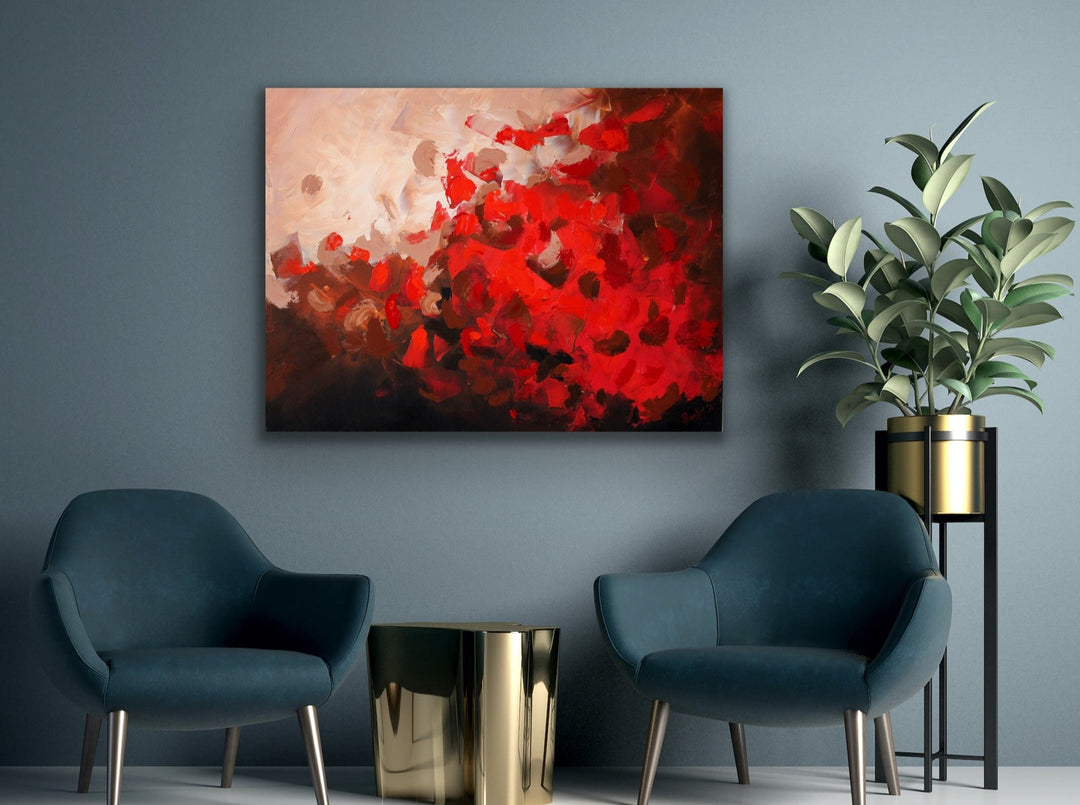 Redsky - 30x40 - Abstract painting, Modern Art, Wall art, Canvas painting, Framed art, Minimalist art