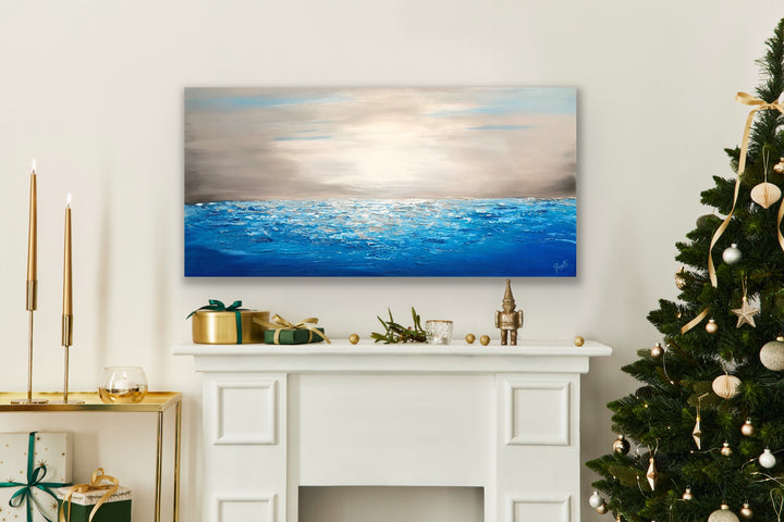 Coastal 4 - 24x48 - Abstract painting, Modern Art, Wall art, Canvas painting, Framed art, Minimalist art