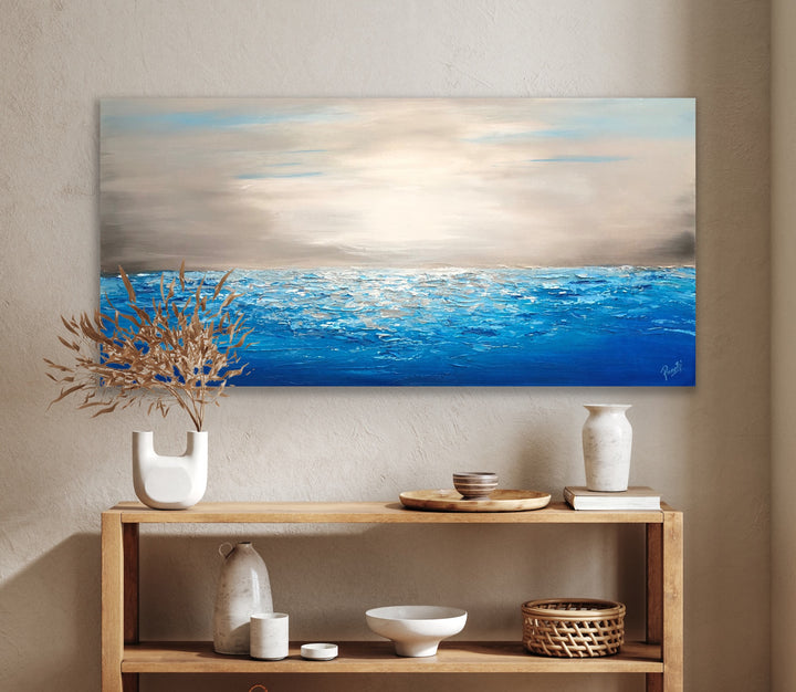 Coastal 4 - 24x48 - Abstract painting, Modern Art, Wall art, Canvas painting, Framed art, Minimalist art