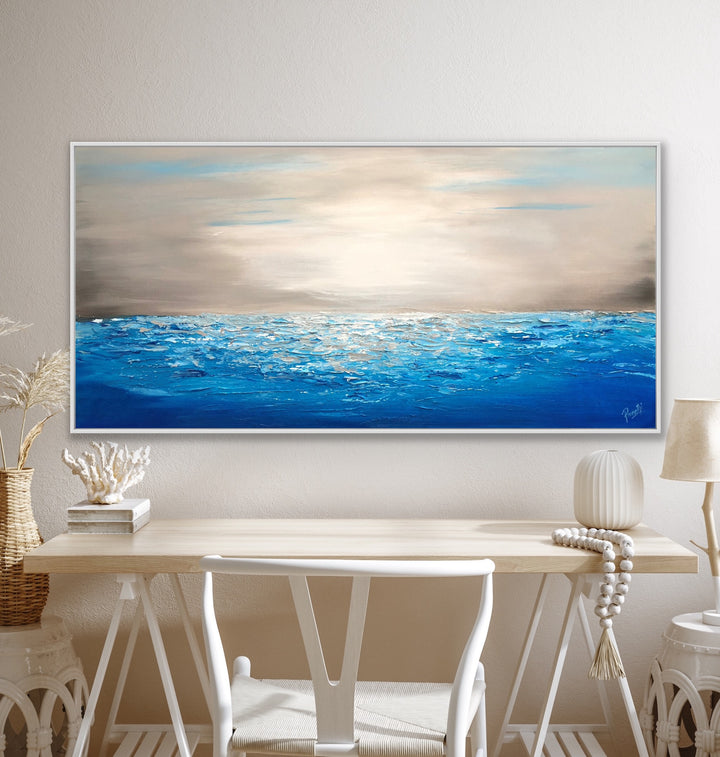 Coastal 4 - 24x48 - Abstract painting, Modern Art, Wall art, Canvas painting, Framed art, Minimalist art