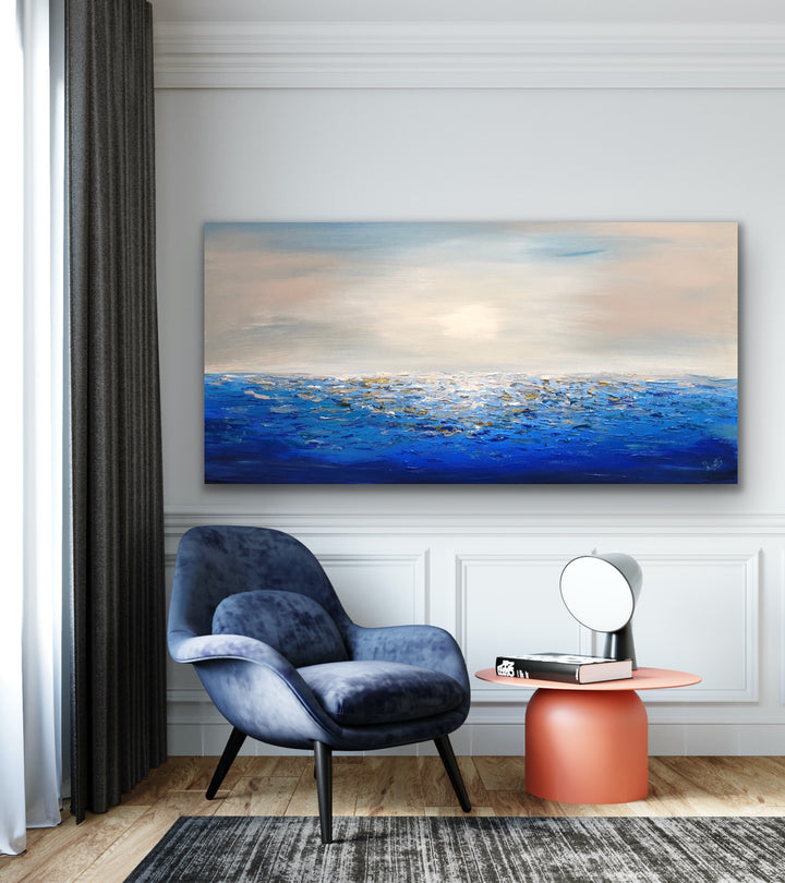 Coastal 3 - 24x48 - Abstract painting, Modern Art, Wall art, Canvas painting, Framed art, Minimalist art