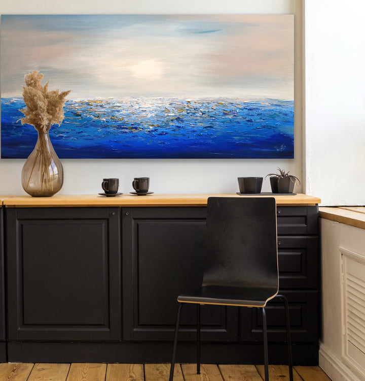 Coastal 3 - 24x48 - Abstract painting, Modern Art, Wall art, Canvas painting, Framed art, Minimalist art