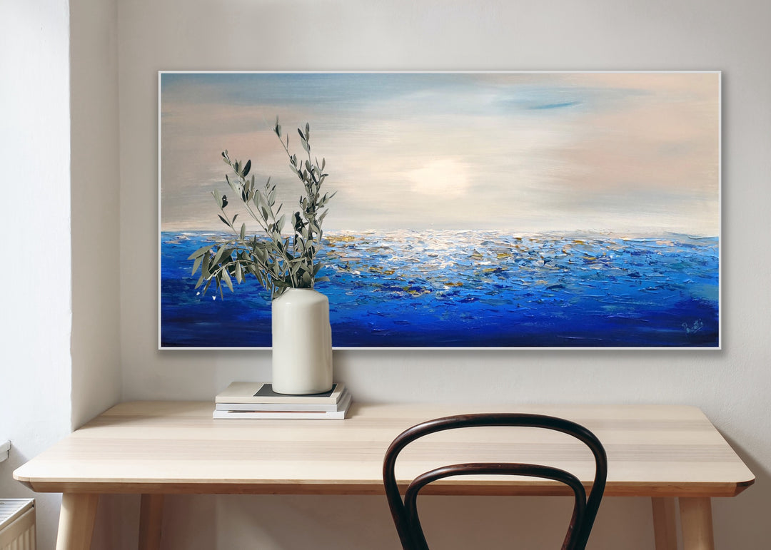 Coastal 3 - 24x48 - Abstract painting, Modern Art, Wall art, Canvas painting, Framed art, Minimalist art