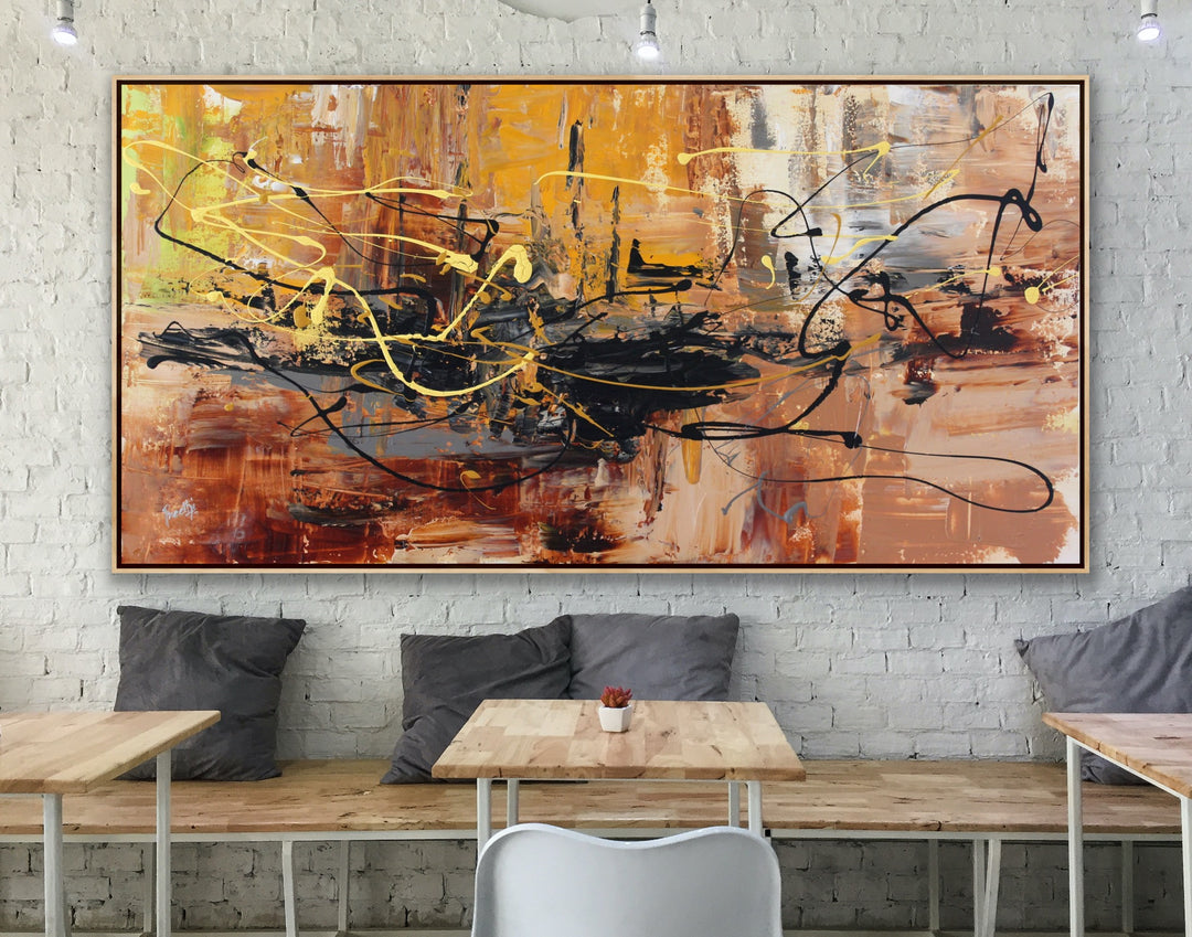 Movements  - Abstract painting, Minimalist Art, Framed painting, Wall Art, Wall Decor, Large painting, Local Artist