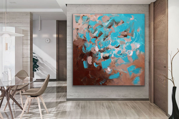 Aquamarine - Custom Art - Original Contemporary Modern Abstract Paintings by Preethi Arts