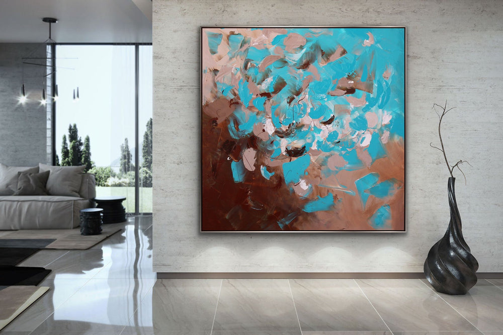 Aquamarine - Custom Art - Original Contemporary Modern Abstract Paintings by Preethi Arts