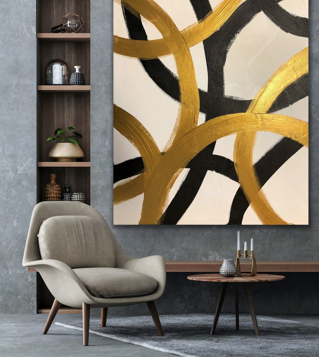 Gold Flow - Custom Art - Large wall art minimalist art 